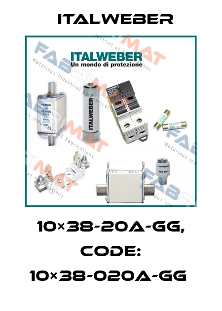 10×38-20A-GG, CODE: 10×38-020A-GG  Italweber