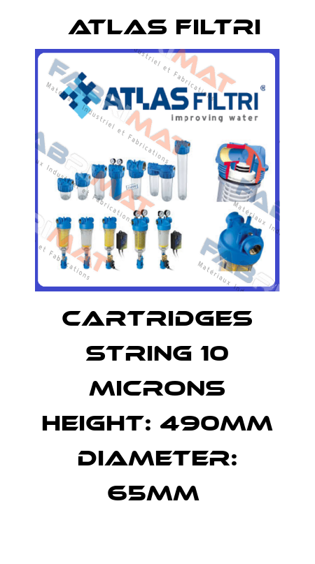 CARTRIDGES STRING 10 MICRONS HEIGHT: 490MM DIAMETER: 65MM  Atlas Filtri