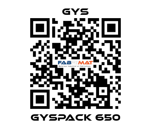 Gyspack 650 GYS