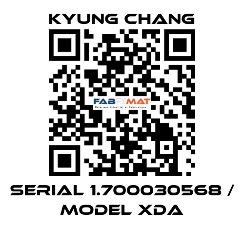 SERIAL 1.700030568 / MODEL XDA KYUNG CHANG