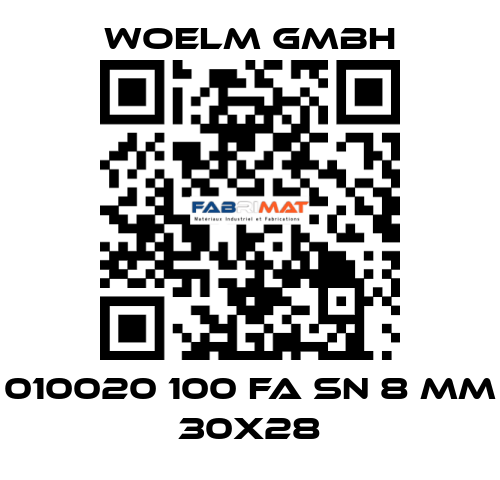 010020 100 FA Sn 8 mm 30x28 Woelm GmbH