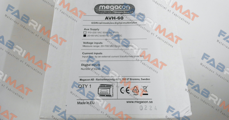 596121 / AVH60 24 VDC 50-60Hz Megacon