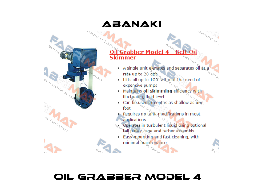 Oil Grabber Model 4   Abanaki