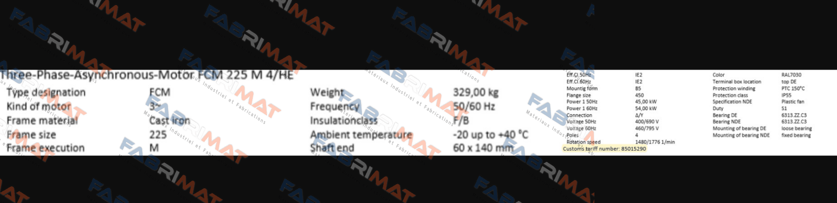 FCM 225 M 4/HE (IE2AC22M4001) AC Motoren