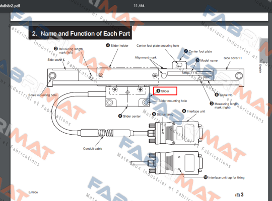 A-1548-410-A (Head Assembly  (Slider) SJ700A) Magnescale