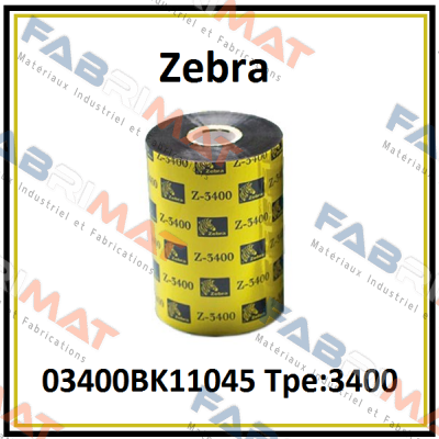 PN:03400BK11045 Tpe:3400 Zebra