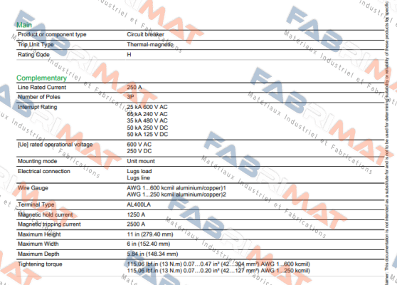 LHL36250 Square D (Schneider Electric)