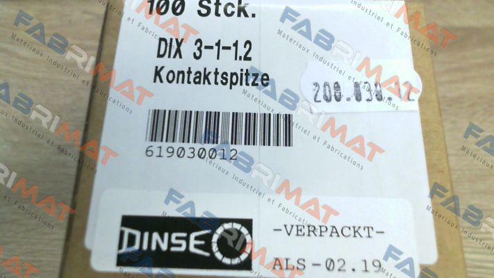 DIX 3-1-1.2 (pack x10) Dinse