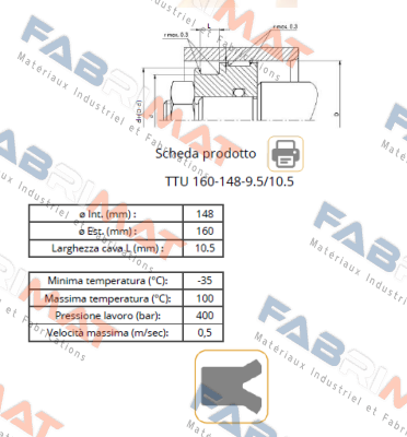 TTU 160 148 9.5/10.5 Guarnitec