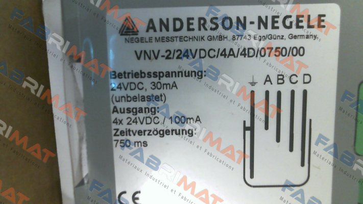 VNV-2/24VDC/4A/4D/0750/00 Anderson-Negele