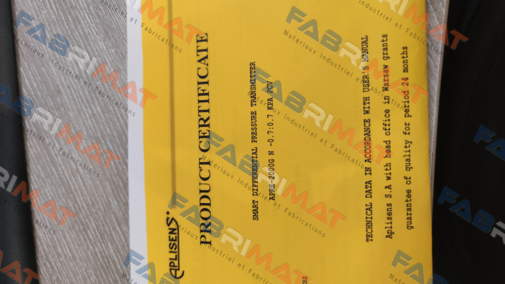 Test Certificate Aplisens