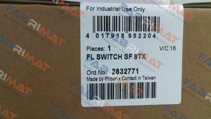 P/N: 2832771 Type: FL SWITCH SF 8TX Phoenix Contact