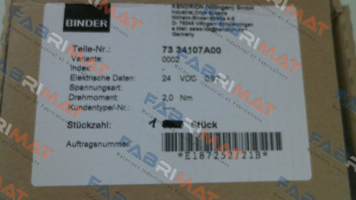 73 34107A00 -0002 Binder