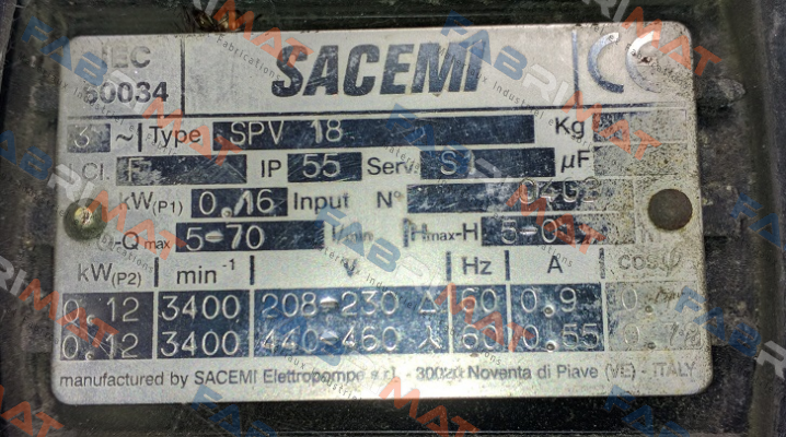 SPV-18 (Immersion depth- mm 90-120-170-220) Sacemi