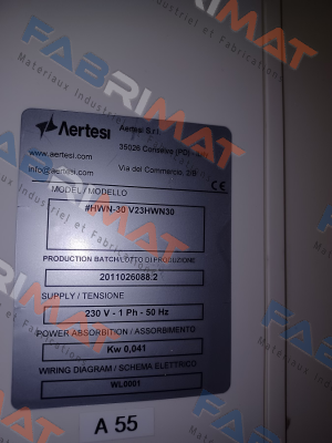 heat exchanger for HWN-30 V23HWN30 Aertesi